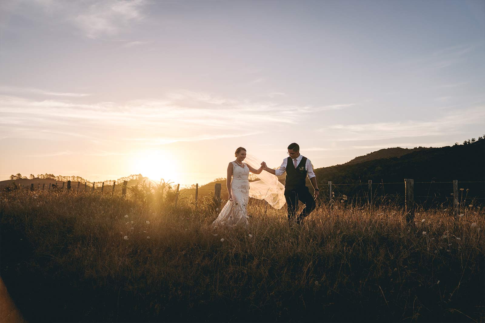 Sunset wedding photos