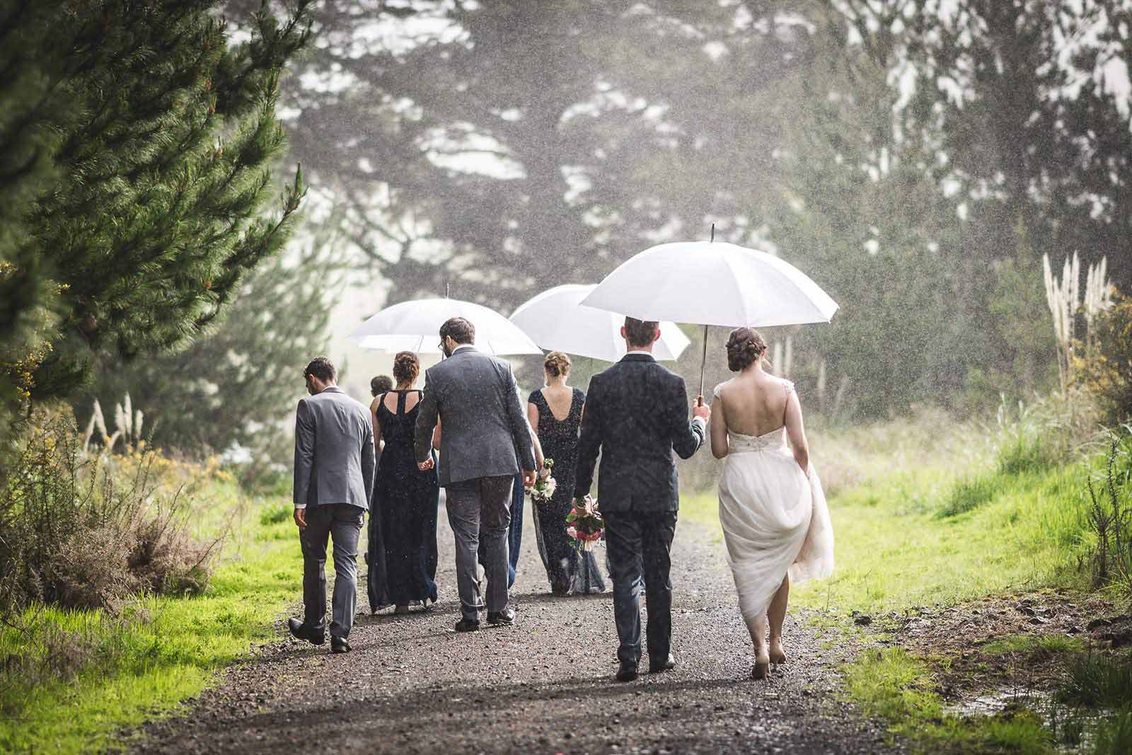 Rainy wedding day photo